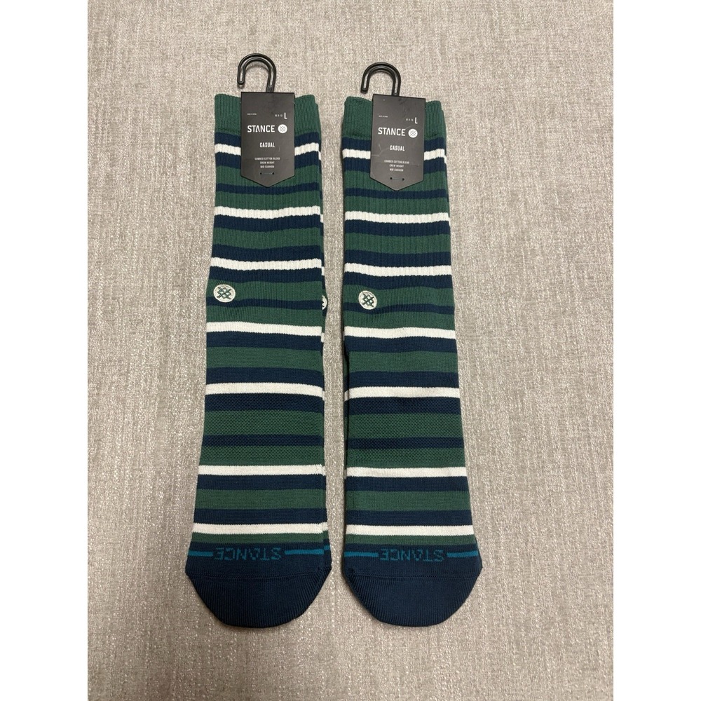 2 Pack Stance Combed Cotton Casual Socks Crew Mid-Cushion Large (9-13) Striped